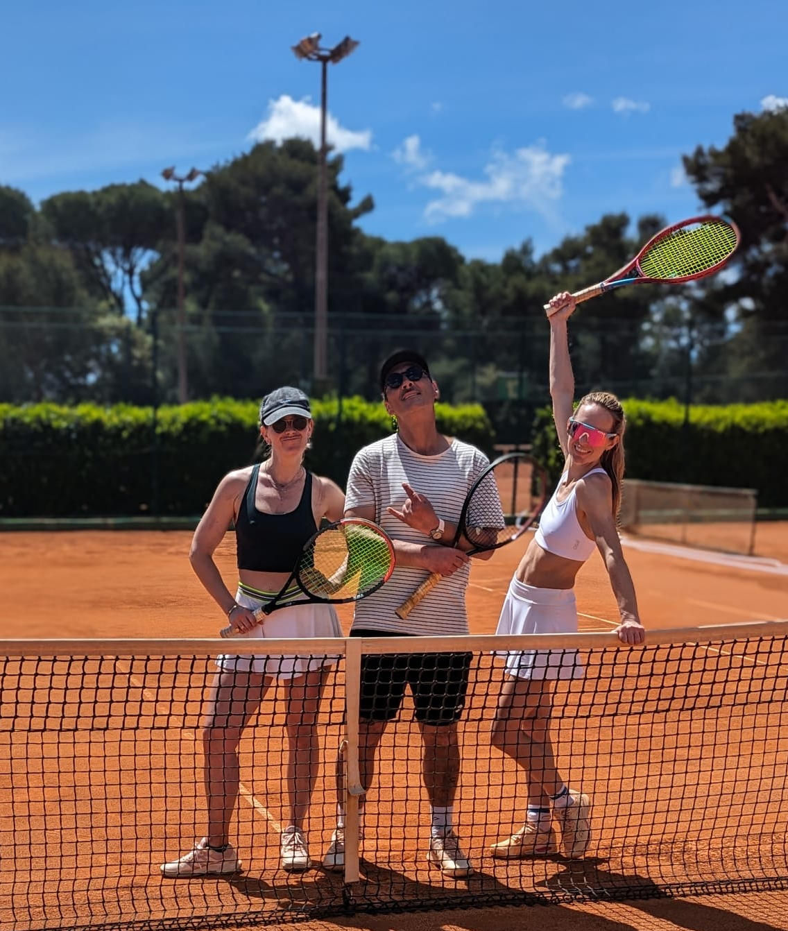 Our coach Matko with guests on court